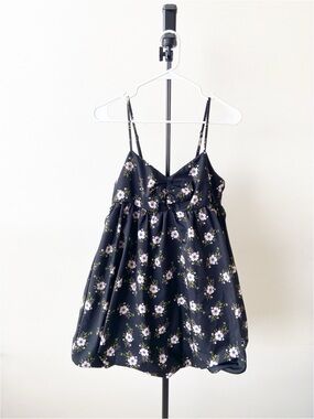 Free People Black Floral Mini Dress Size M